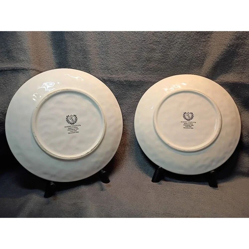 Set/2 Robert Stanley Harvest Pumpkin Salad Dessert Plates Fall Thanksgiving 1B